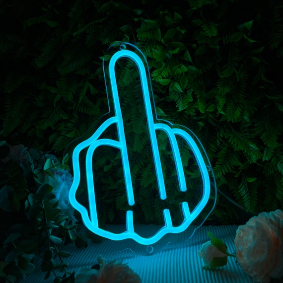 Mittelfinger Neon Schild, Mittelfinger Muster Neonlicht Zeichen, Led Flex  Neon Schild für die Wanddekoration zu Hause - .de