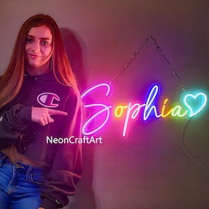 Custom Name Neon Sign,Light up Name Sign,Custom Neon Sign Name For Kids Bedroom,teenage Girl gifts,Room Decor Aesthetic,gifts for Daughter