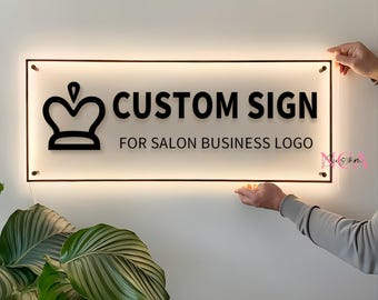 Custom Acrylic Business Logo Sign,3D Door Wall Sign,Custom Backlit Acrylic Sign,Custom Spa Beaty Salon Logo and Wall Decor,Company Logo Sign