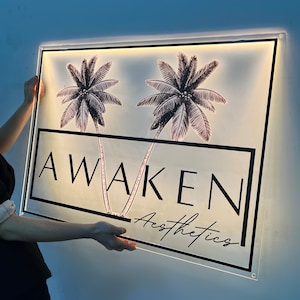 Benutzerdefinierte Acryl Business Logo Schild | Rechteckiges Geschäft Schilder | Salon LOGO Schild | Nagel Schönheit Studio Dekor | Ästhetik-Klinik Wandschild