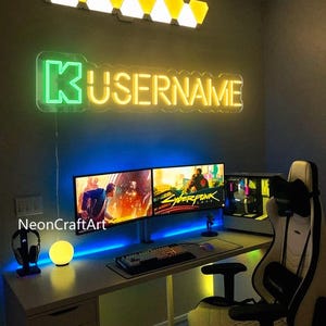 Custom Username Neon Sign,Custom Game Logo,Twitch Neon Sign,Streaming Led Sign,Gaming Wall Art, Gaming Led Light,Husband Gift,Christmas Gift