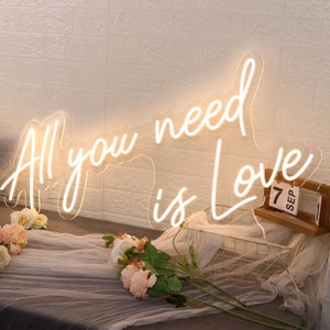 Alles, was Sie brauchen, ist Liebe Leuchtreklame, benutzerdefinierte Hochzeit Leuchtreklame, Hochzeit Leuchtreklame, Leuchtreklame für Schlafzimmer, Brautdusche Verlobungsfeier Raumdekor