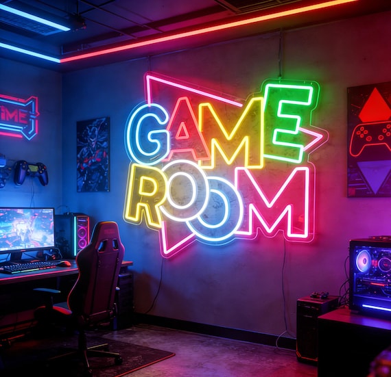 Insegna Al Neon Gamer, Insegna Al Neon A Forma Di Gamepad Per La