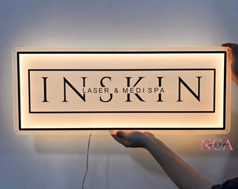 Custom Backlit Acrylic Business Sign, 3D Salon Decor