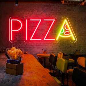 Pizza Neon Sign, Kitchen Neon Sign,Open Pizza LED Sign, Neon Light Sign For Wall Decor, Restaurant Decor Sign,Pizza Fast Food Wall Decor