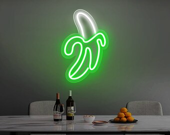Nordstylee Luci al neon a forma di banana, da appendere con luci al neon decorative o a batteria, per la casa, la camera da letto, il bar, il ristorante, la festa di