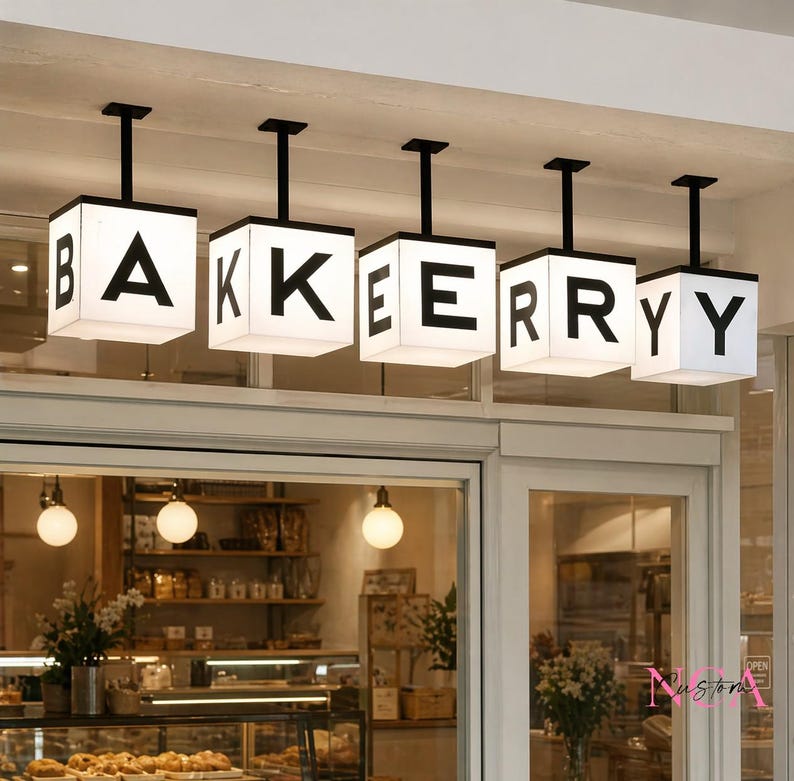 Rectangle LED Light Box Sign Custom, Coffee Shop Signage, Wall Mounted ...