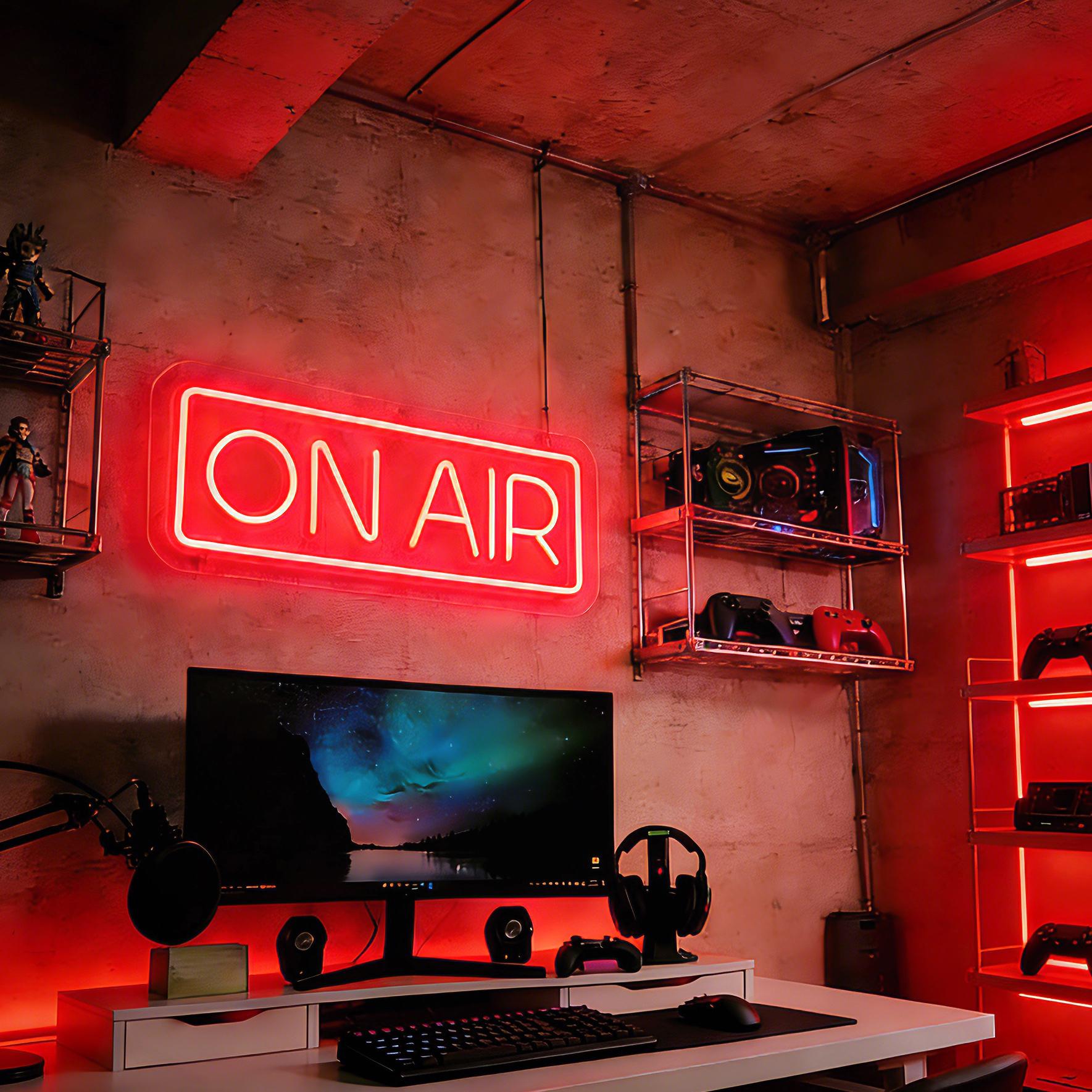 On Air Neon borden, USB aangedreven Neon Nachtlicht, LED Studio Live
