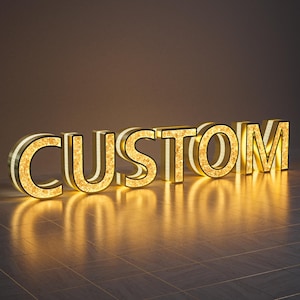 Logotipo comercial iluminado en 3D personalizado / Letrero de escaparate regulable / Letrero de empresa para exteriores / Perfecto para restaurantes / Comercio minorista / Letrero con letras LED 3D