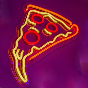 Pizza Neon Sign | Food led neon light | Restaurant Neon Wall Decor | Pizza Party Wall Led Decoration | Neon Restaurant Decor | Kitchen Decor