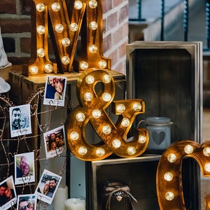 Letras de marquise de aço robustas personalizadas, placa de amor, placa de casamento personalizada, decoração de luzes de marquise de AMOR, placa de marquise externa, placa de lâmpada acesa