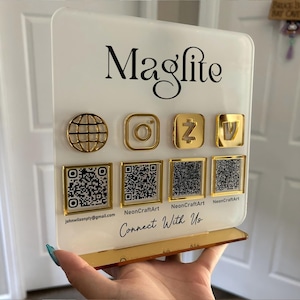 Custom Social Media QR Code Sign | Mini QR Code Sign | Payment Sign | QR Scannable Social Media Business Sign for Instagram,Facebook,Tiktok