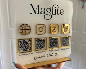 Custom Social Media QR Code Sign | Mini QR Code Sign | Payment Sign | QR Scannable Social Media Business Sign for Instagram,Facebook,Tiktok