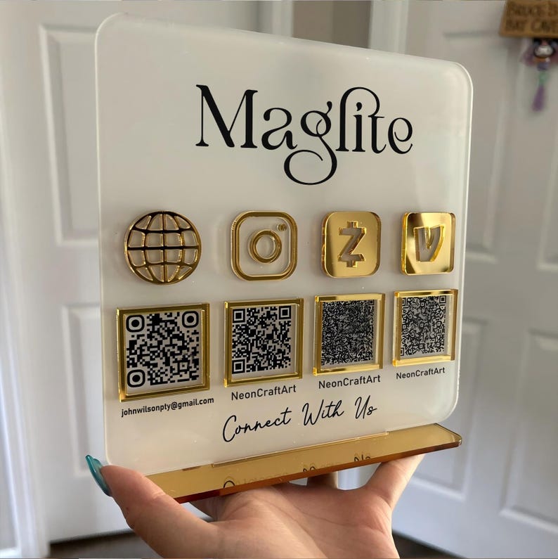 Custom Social Media QR Code Sign | Mini QR Code Sign | Payment Sign ...