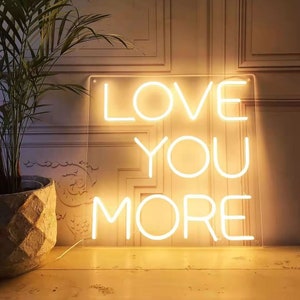 Love You More Neon Sign, Wedding Neon Sign, Love You More Sign, Wedding Backdrop Anniversary Love Sign