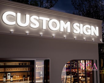 Custom LED Business Sign - 3D Illuminated Acrylic Letters - Waterproof Shop Sign - Personalized Company Logo - CE/UL Certified Outdoor Sign