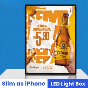 Caja de luz LED personalizada para marco de póster, pantalla iluminada ultrafina para carteles de películas, arte y fotos, perfecta para menús personalizados y letreros de restaurantes