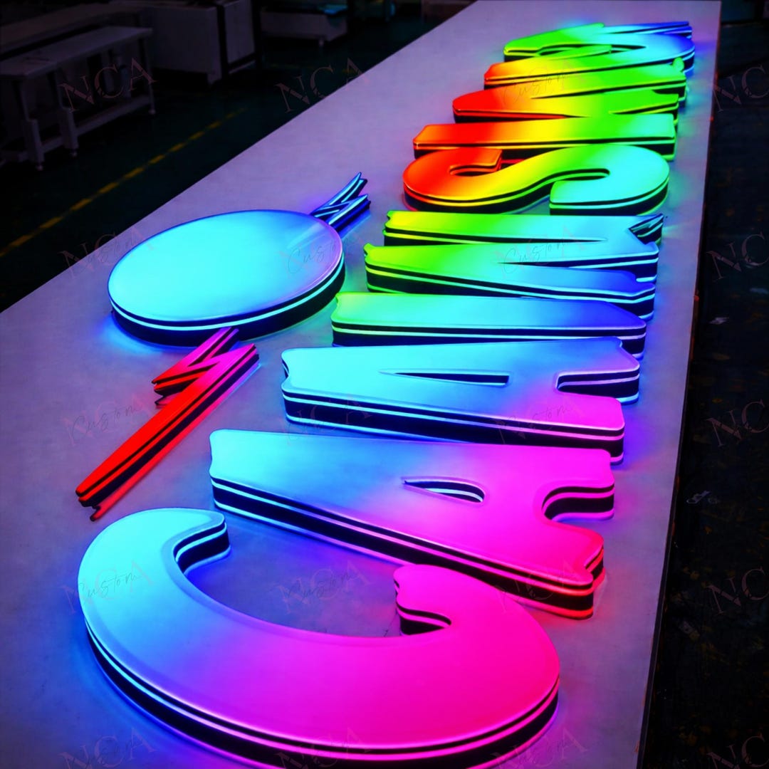 Color Combinations Letters Signs Custom RGB LED Letter Sign | Color Changing Light up Decor - Etsy