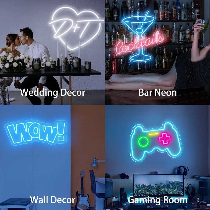 WIOSOUL Lampada da parete al neon a forma di banana, con base di supporto, lampada al neon a LED, alimentata a batteria, per matrimoni, compleanni, bambini, amici, decorazione per feste (giallo