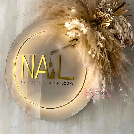 Custom business logo sign | Custom Salon logo sign | Beauty Salon Sign | 3D Business Sign | Backlit Acrylic Sign | Wall Hanging Office Decor