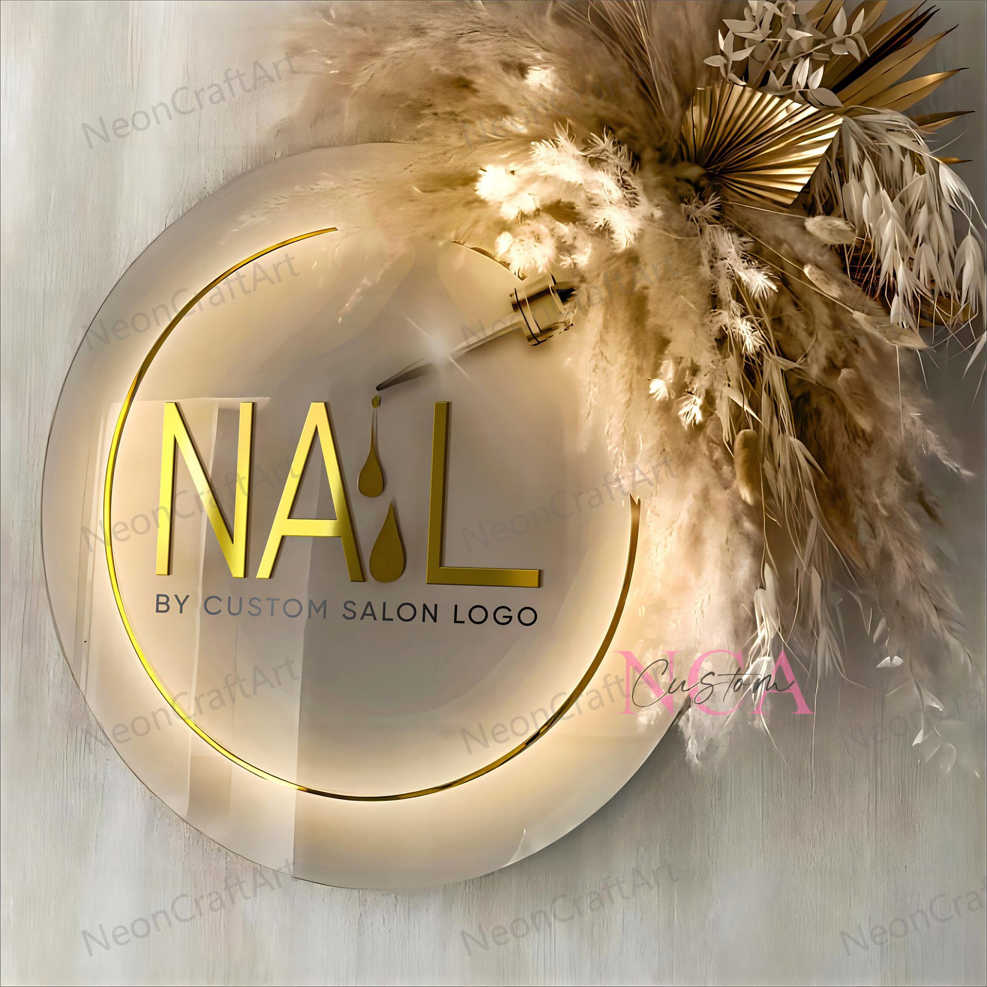 Custom business logo sign | Custom Salon logo sign | Beauty Salon Sign | 3D Business Sign | Backlit Acrylic Sign | Wall Hanging Office Decor