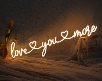 love you more neon light,Love Light Up Night Light For Bedroom Wedding Birthday Party Decoration Couple Lovers Valentine's Day Gift