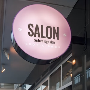 Custom Double Sided Shop Sign, Circle Custom Sign, Wall Hanging Sign,Outdoor Sign, Double Sided Projecting Light Box, LED Light Box Board