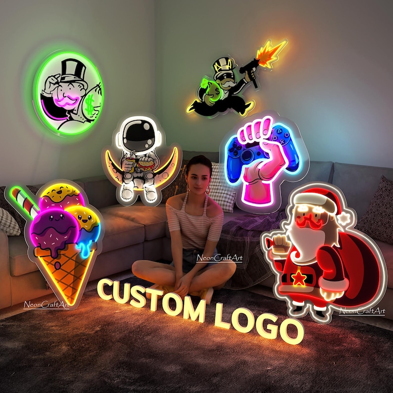 Personalized Gamer Tag Neon,Custom Username & Game Logo Neon Light,Twitch Neon Sign,Streaming Led Neon Sign,Gaming Room Decor Man Cave Gifts image 11
