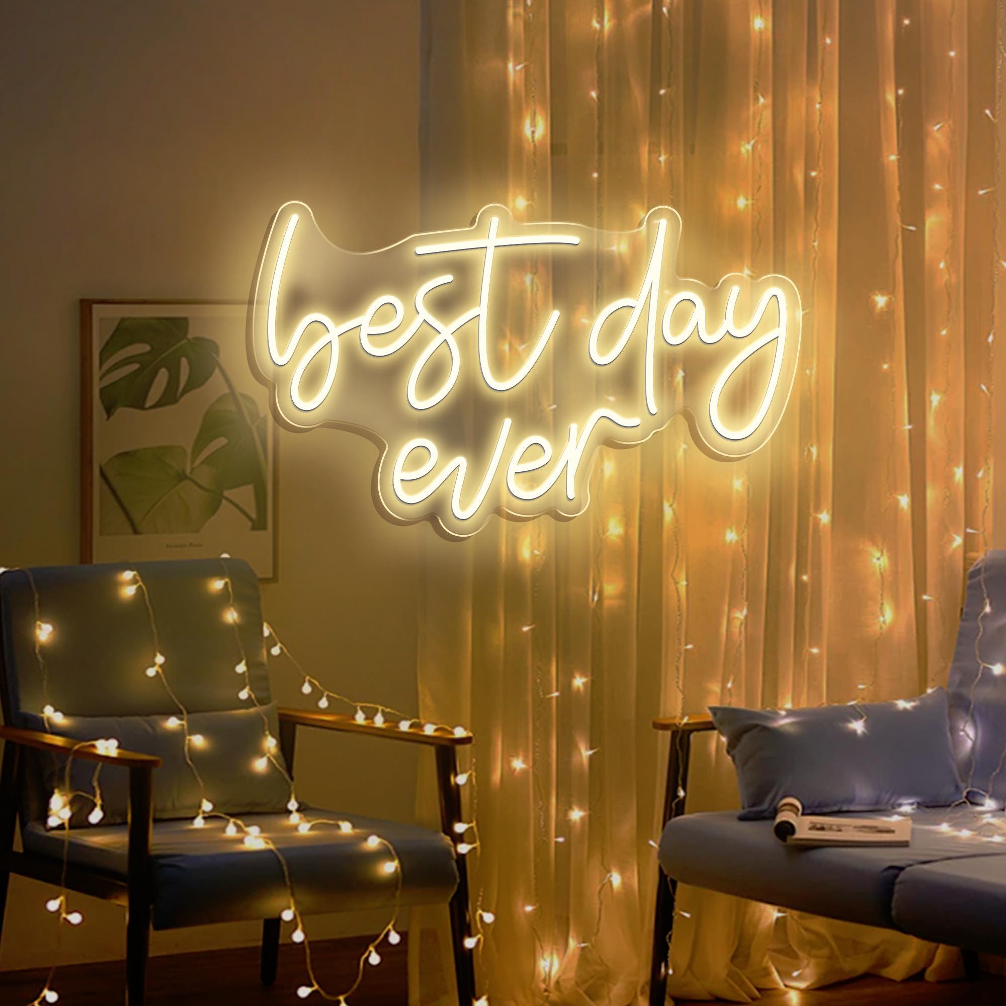 Il miglior giorno di sempre LED Neon, insegna luminosa, camera da letto soggiorno bar club, decorazione da parete insegna matrimonio compleanno anniversario festa regali di Natale - Italia