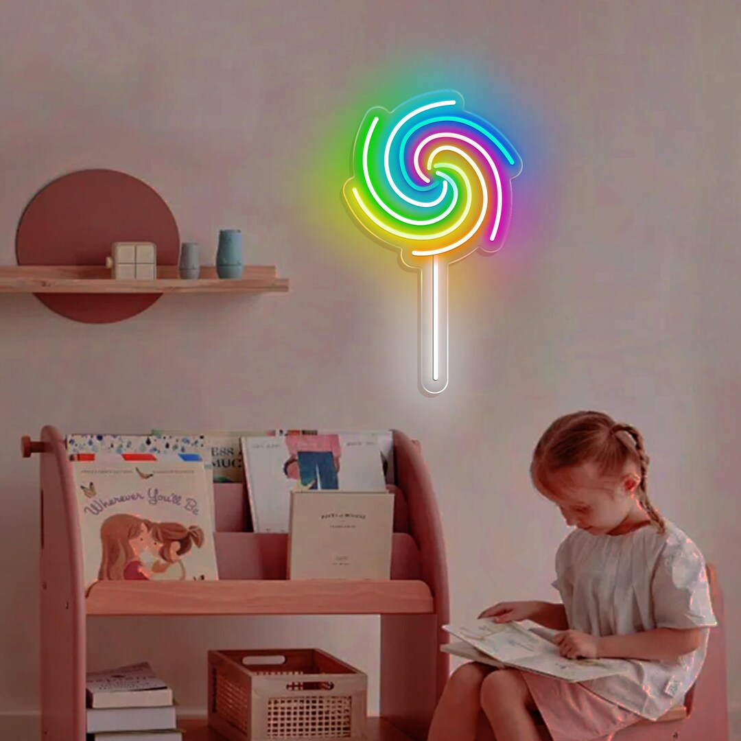 Lollipop Custom Neon Sign, Lollipop Candy Neon Light, Candy Store Shop ...