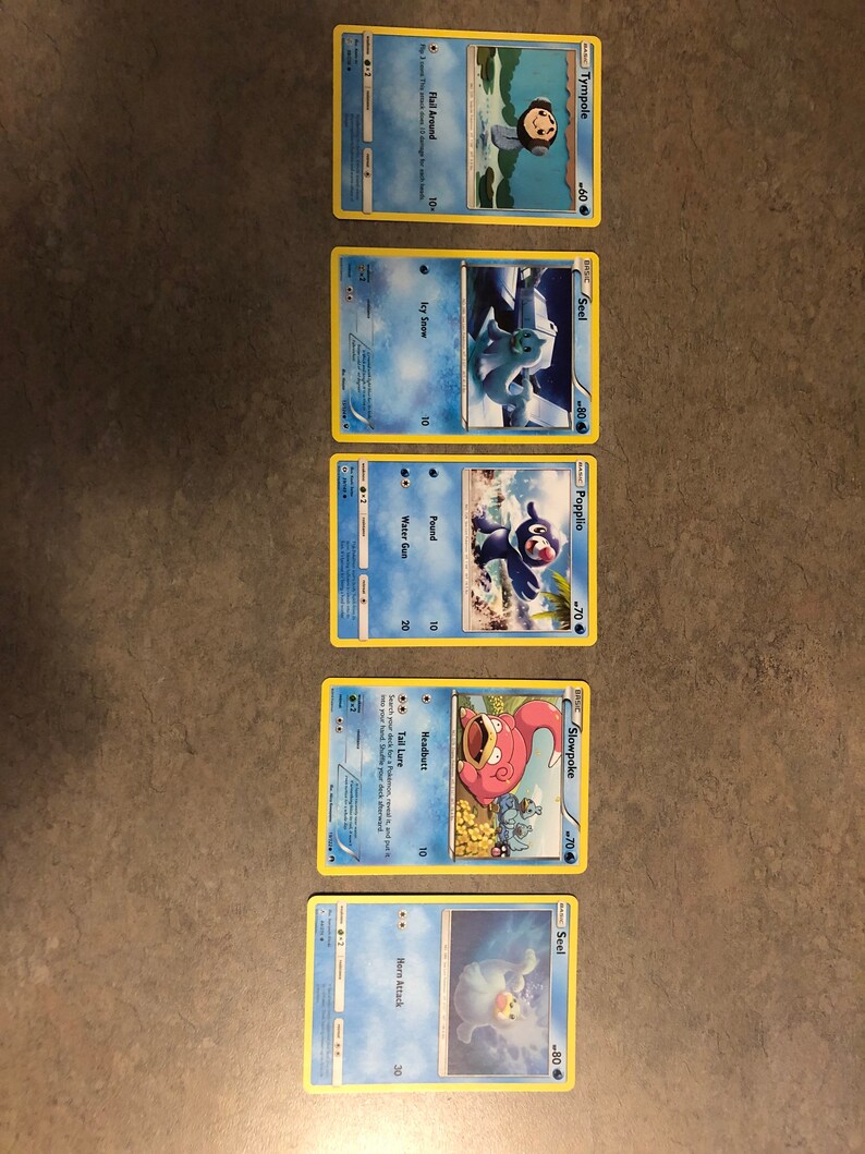 Cartas Pokémon- 5 cartas tipo agua imagen 1