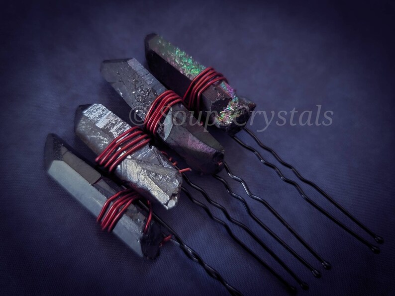 Titanium Crystals Hair Pins Crystal Crown Bridal Crystal Crystal Hair Pins Bridal Hair Pins Crystal Hair Jewelry Witchy