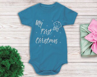 Bodysuit bebé, primera Navidad, 1a navidad, navidad svg, primera navidad svg, bebé de Navidad, regalo de bebé, bodysuit print, hierro en