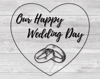 Decoraciones de boda, Archivo de grabado de boda, Boda rústica, Favores de boda, Regalo de boda, Signo de boda Eps / Cdr / Svg / Dxf / Pdf / Png