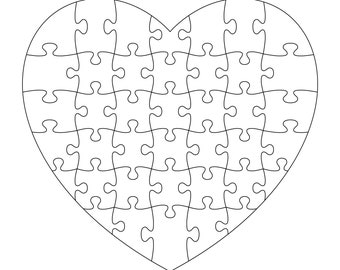 Puzzle Laser Cut Machine File, Die Cutting Stanc, Sello, Puzzle Heart Svg / Eps / Cdr / Dxf