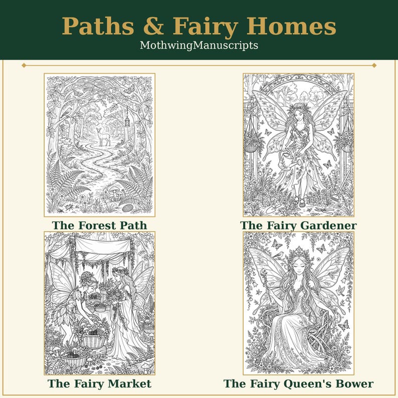Printable Adult Coloring Book, Fairy Coloring Pages, Enchanted Forest ...