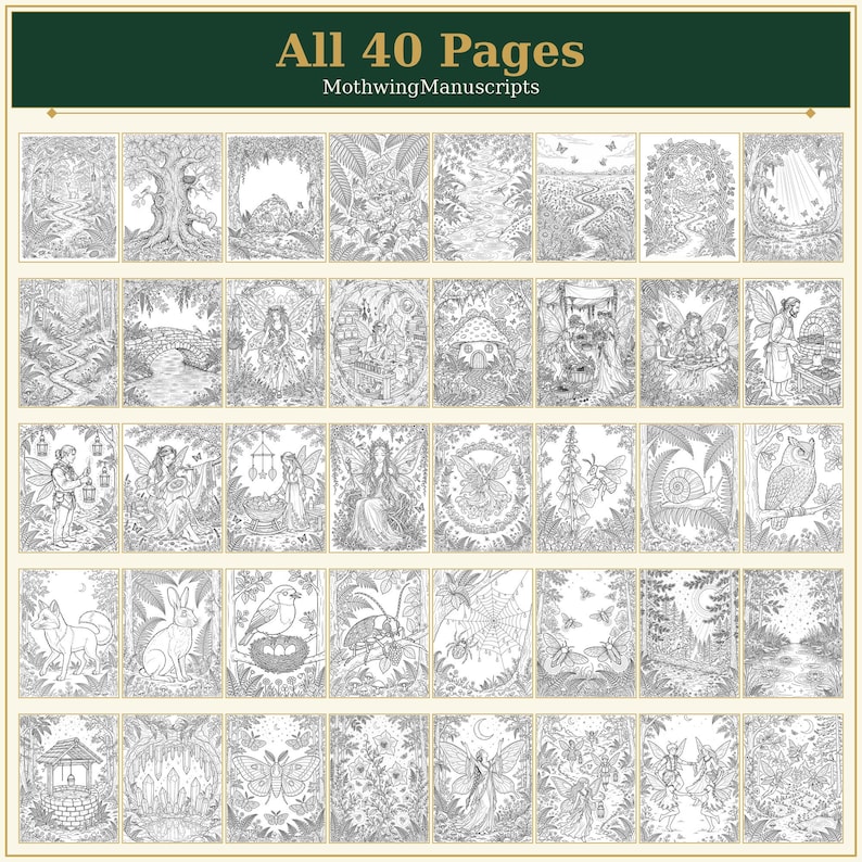 Printable Adult Coloring Book, Fairy Coloring Pages, Enchanted Forest ...