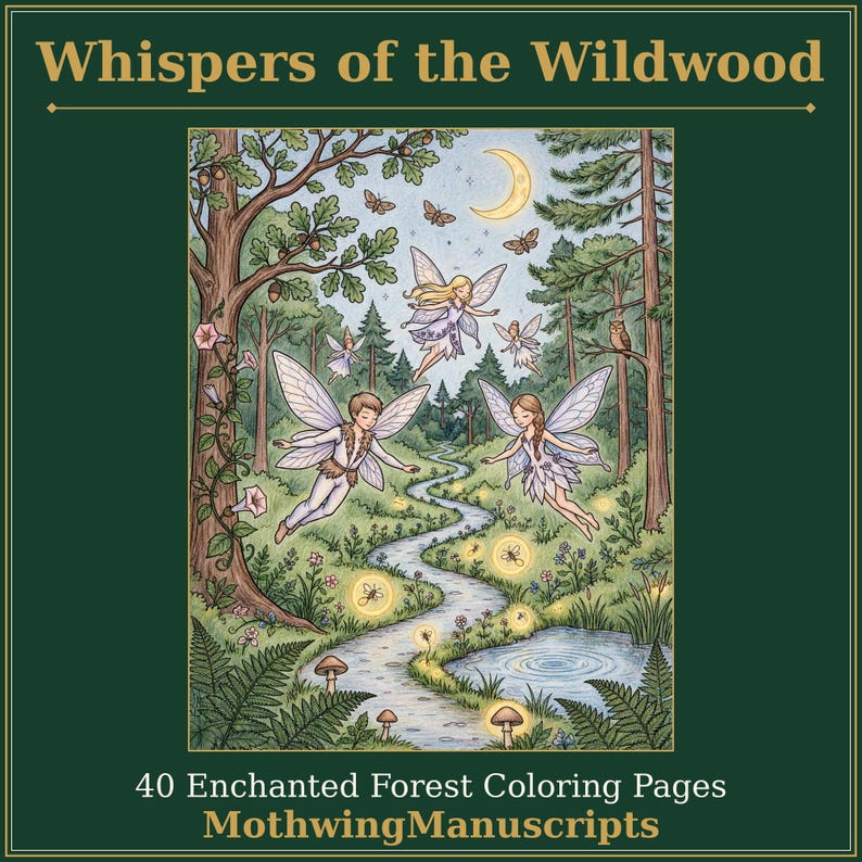 Printable Adult Coloring Book, Fairy Coloring Pages, Enchanted Forest ...