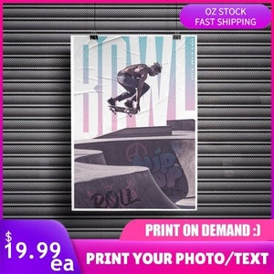 Skateboard Print Poster, Skateboard Poster, Skateboard Printed Poster, Wall Art Poster, Bedroom Poster, Wall Art, Wall Decor, Wall Posters