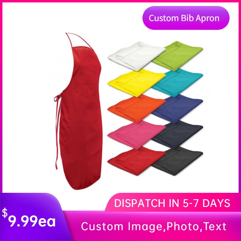 Customized Bib Apron Personalized Apron Cafe Apron Branded Etsy UK