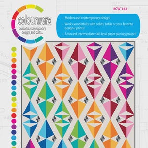 Kites Repeat Pattern Colour Kites Quilt Pattern – Modern Piecing Design (paper Pattern - Etsy