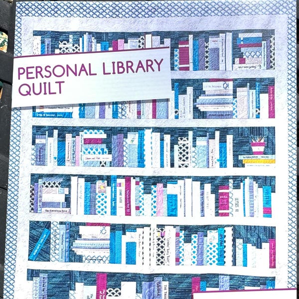 Personal Library Quilt Pattern- Add your Favorite Book Titles - By Crimson Tate