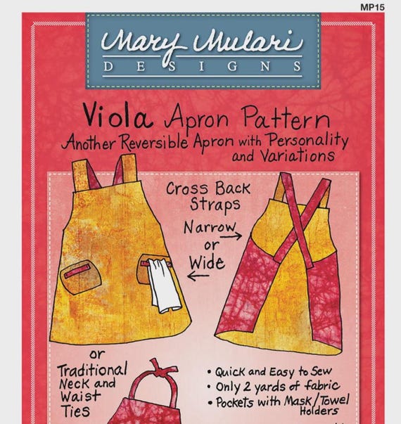 Viola Apron Sewing Pattern: Reversible Design with Mask Pattern