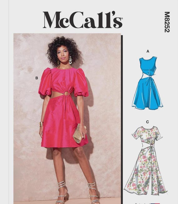 McCall's 8252 -Sewing Pattern  Misses’ Dress, Sizes, 16 - 24, UNCUT (Paper Pattern)