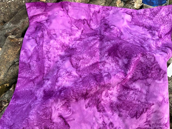 Hoffman New Years Violet Purple 1985 Watercolor Batik Fabric By The Half Yard