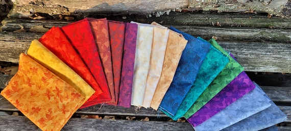 Autumn Harvest Leaves- Your Choice Fat Quaters or Half Yard Bundle