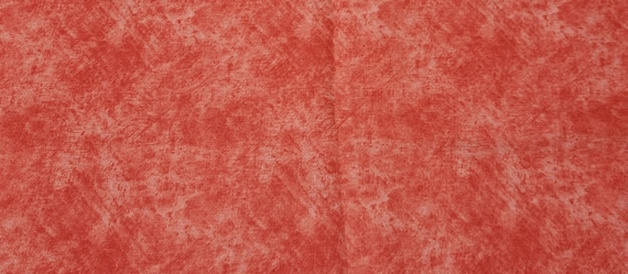 Grunge Paint Coral Quilt Quality Fabric by the Half Yard