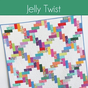 Jelly Twist Quilt Pattern - Beginner Friendly, 4 Sizes (Paper Pattern)