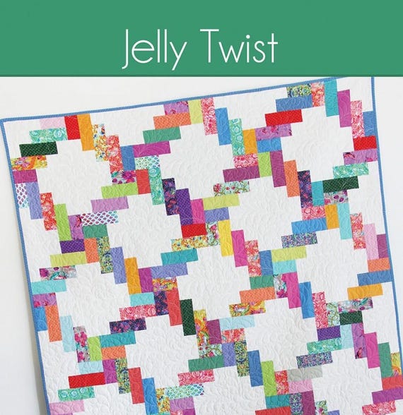 Jelly Twist Quilt Pattern - Beginner Friendly, 4 Sizes (Paper Pattern)