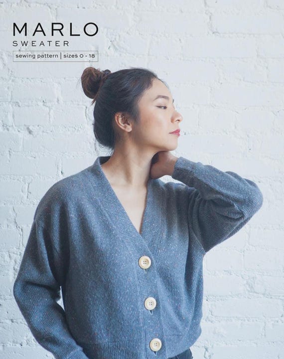 Marlo Sweater - Sewing Pattern - From TrueBias Patterns- Sizes 0 - 18